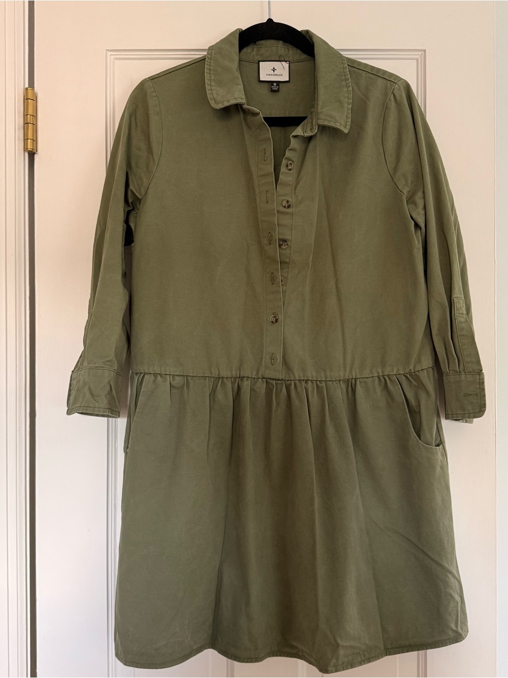 Tuckernuck Olive Collared Button Mini Dress - Picture 2 of 4